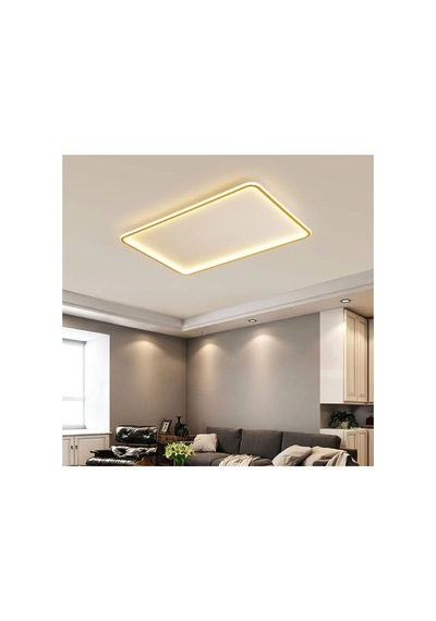Antrasit 60x40cm Dikdörtgen 6500k Soğuk Beyaz Led Modern Avize