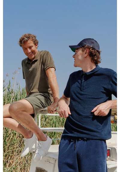 AC&Co / Altınyıldız Classics Erkek Hakı Slim Fit Dar Kesim Pamuklu Havlu Kumaş Polo Yaka Tişört Hakı