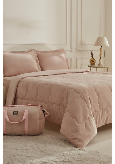 Karaca Home Flufy Tek Kişilik Soft Dream Comfort Set/uyku Seti Pudra Pudra