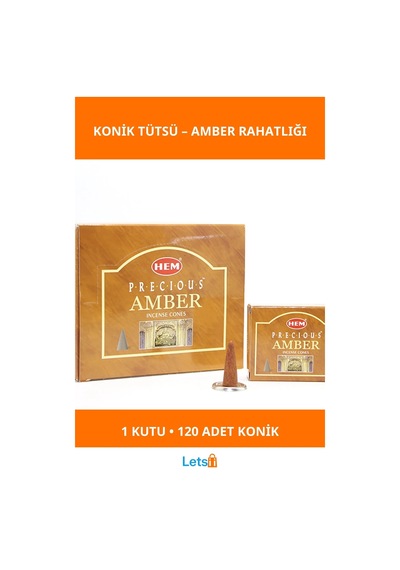 Precious Amber Aromalı Konik Tütsü 12 Paket
