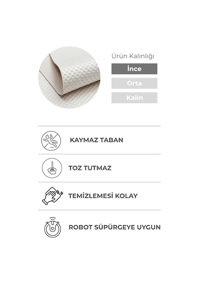 Solenne Ekru Desenli Pamuk Lateks Kaydırmaz Taban Mutfak, Salon Mutfak Oturma Odası Koridor Halısı