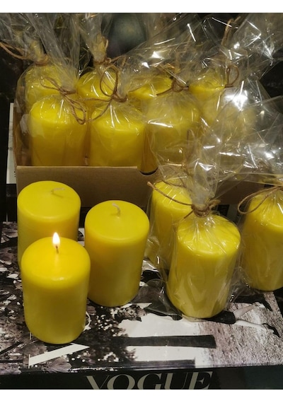 İv Candles Citronella Sineksavar Limon Sarısı 4'lü Baton Mum Çok Renkli
