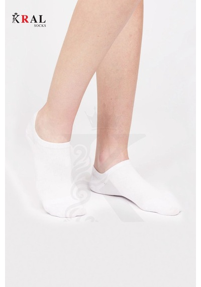 Kral Socks Kadın - Erkek 8 Li - 8 Çift Pamuklu Terletmez Yazlık Görünmez Çorap Seti Beyaz