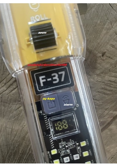 Kl Pro F-37 Şarjlı El Fener Kamp Feneri Çakmak Alarm Çekiç Çakar Optik Zoom 10ın1 Sarı