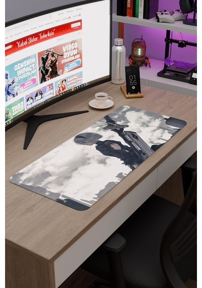 Nier: Automata Kaymaz Dikişli Kauçuk Oyuncu Mousepad V1 - 70x30 Xl Gaming Mouse Pad Fare Altlığı