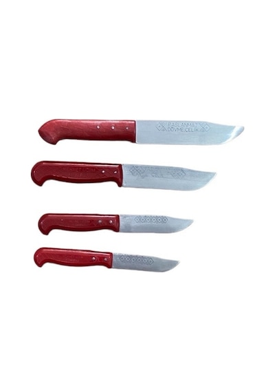 Mobilreyon Mutfak Bıçak Seti 4 Parça - Maraş Bıçağı18-20-24-28 Cm Kızıl