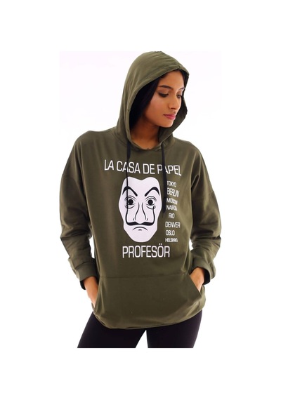 Gugus Basic Kapüşonlu Sweatshirt Hakii