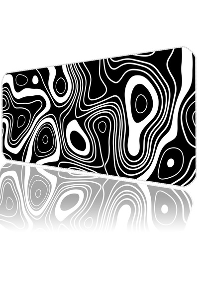 İlyuka Mousepad 70x30cm Büyük Boy Xl Mp387030 Black White T. Map