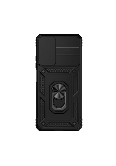 Microcase Oneplus 13t Qubec Serisi Kamera Kapaklı Yüzük Standlı Kılıf-al5117 Siyah