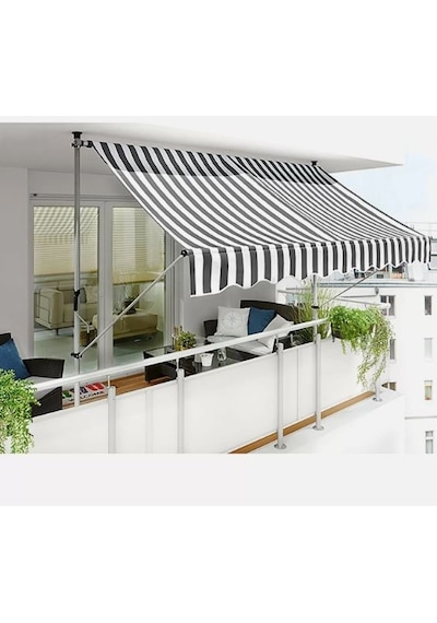 Teleskopik Tente Gri-beyaz 300x130 Cm