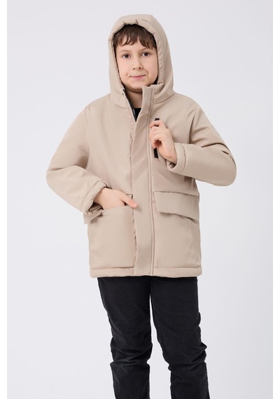 Erkek Çocuksu Ve Rüzgar Geçirmez Kapüşonlu 3 Cep Kışlık Mont & Kaban & Parka-70 Taş