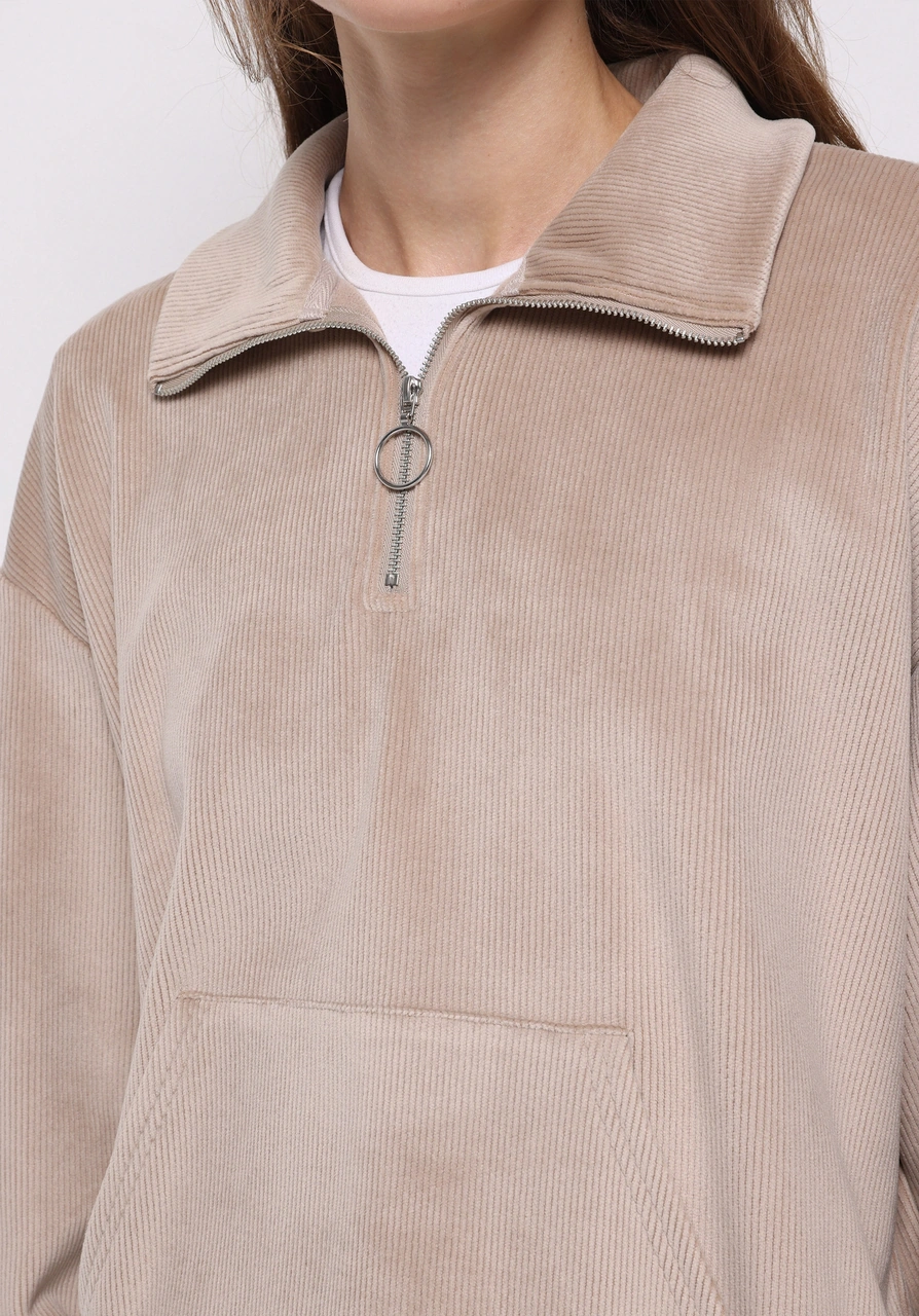Colin's Colins Regular Fit Polo Yaka Nakışlı Kadın Sweatshirt Cl1076586 Q1.v2 Mın Mink