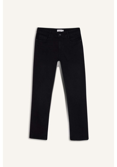 Defacto Sergio Regular Fit Normal Kalıp Normal Bel Boru Paça Jean Pantolon W6868az25aunm40 Siyah
