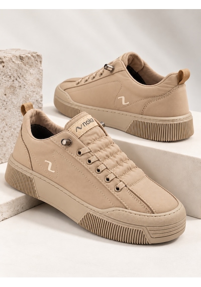 Wordex Noka Champ Unisex Lastik Bağcıklı Rahat Taban Sneaker Spor Ayakkabı Bej