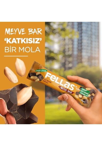 Fellas Meyve Bar, Yer Fıstığı Ve Kakaolu, 35gr X 12 Adet