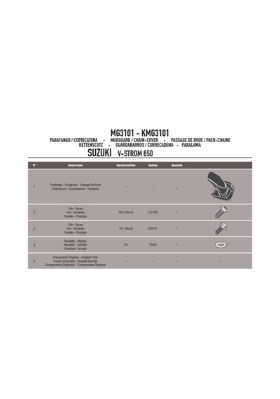 Gıvımg3101suzukıdl650v-strom 11-16 Zincirmuhafazaveçamurluk