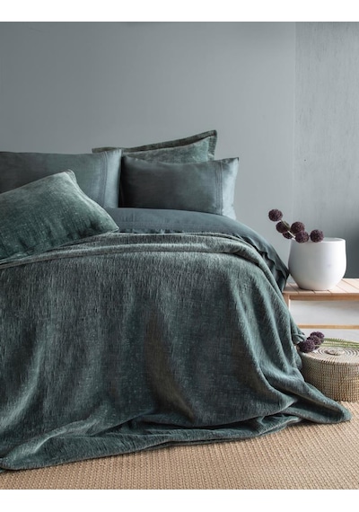 Apricitas Home Paris Yeşil Yatak Örtülü Nevresim Set Çift Kişilik Yeşil