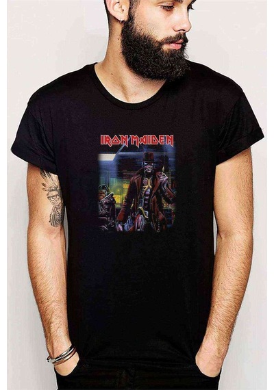 Maıden Eddıe Somewhere In Baskılı Siyah Erkek Tshirt