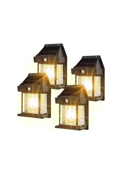 4 Adet Suya Dayanıklı Harekete Duyarlı Güneş Enerjili Solar Led Dış Mekan Bahçe Lambası &
