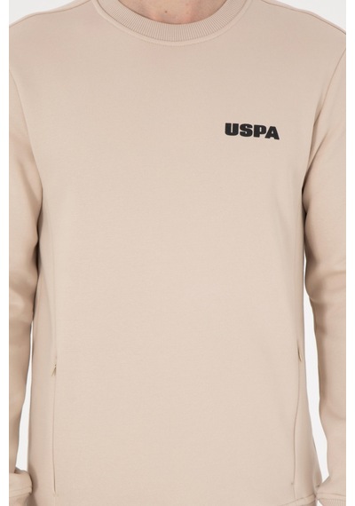 U.S. Polo Assn. Erkek Regular Fit Bisiklet Yaka Taş Sweatshirt 50292362-VR049