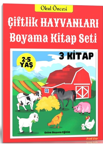 Çiftlik Hayvanları Boyama Kitap Seti 2-5 Yaş
