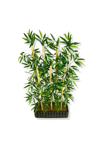 Cihan Çiçekçilik Bambu Seperatör 7 Adet Bambu Yoğun Yaprak 120 Cm 54x20x120 Beyaz- Yeşil