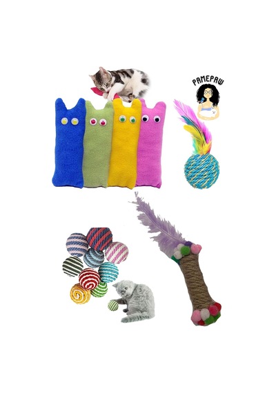 Kedi Tırmalama Oyuncağı , Sarma Top , Tüylü Top , Kedi Naneli Peluş Oyuncak