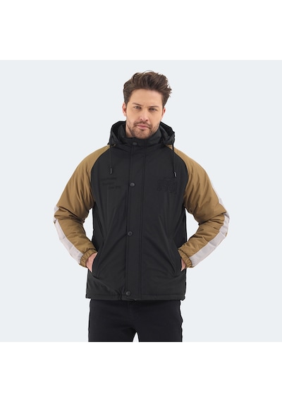 Slazenger HINOX Erkek Kapüşonlu Siyah Mont & Kaban