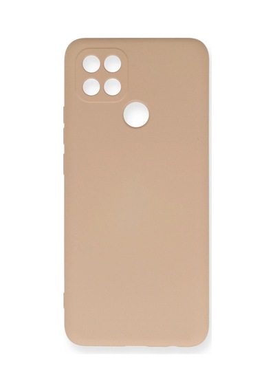 Oppo A15 Kılıf Nano İçi Kadife Silikon - Pudra -