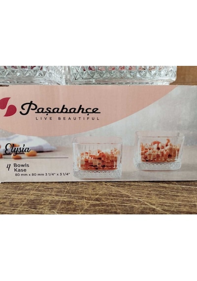 Paşabahçe Elysia Kare Çok Amaçlı Kase Çerezlik 6 Lı