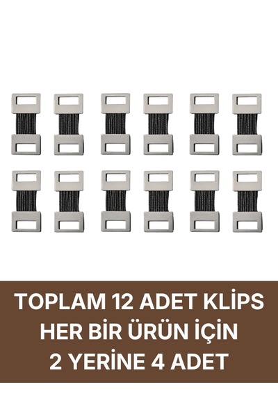 Elastik Bandaj Seti 3 Lü 1x10cm-1x15cm-1x20cm 12 Klipsli 4,5 Metreye Kadar Uzar, Spor Ve Günlük Kullanım Siyah