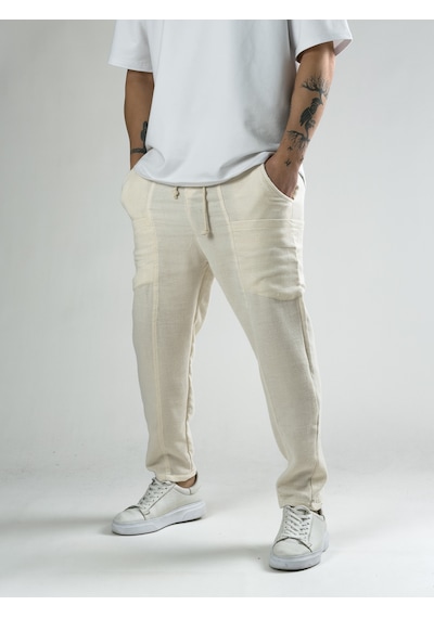Cocopelli Keten Bej Erkek Jogger Pantolon Coc2817 Bej