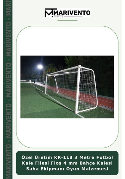 Özel Üretim Kr-118 3 Metre Futbol Kale Filesi Floş 4 Mm Bahçe Kalesi Saha Ekipmanı Oyun Malzemesi
