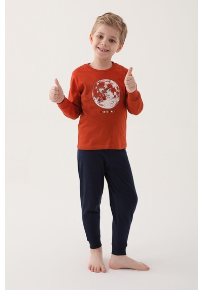 Rolypoly Roly Poly 3205 Moon Erkek Çocuk Uzun Kol Pijama Takım 001