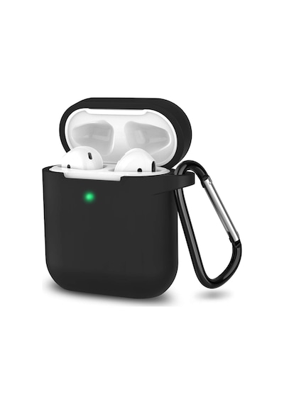 Fitcase Apple Uyumlu AirPods 1 Ve 2. Nesil Lansman Silikon Kılıf Siyah