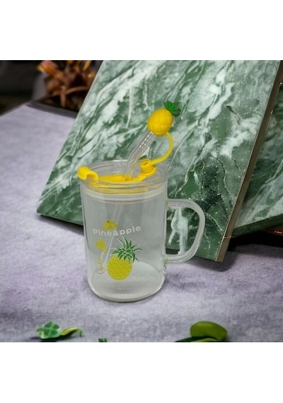 Ananas Tasarımlı Kupa Bardak Çok Renkli