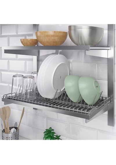 Metal Bulaşıklık Kungsfors Bulaşıklık 60 Cm Galvanizli Paslanmaz Çelik Profesyonel Gri