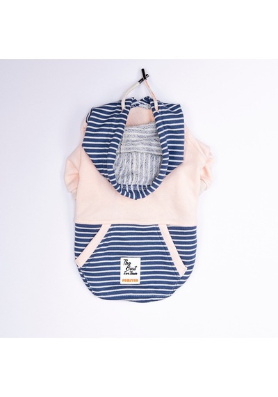 Pembe Sera Stripe Köpek Hoodie Köpek Sweat Köpek Kıyafeti Kedi Kıyafeti
