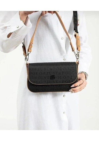 Just Polo Kadın Günlük Su Geçirmez Şık El & Omuz Çantası Shoulder Bag Siyah - Taba