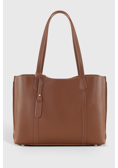 Housebags Kadın Taba Üç Bölmeli Deri Görünümlü Shopper Çanta 269 Taba