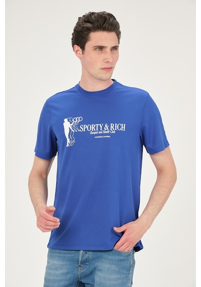 Erkek Basic T-shirt Tşört Mavi