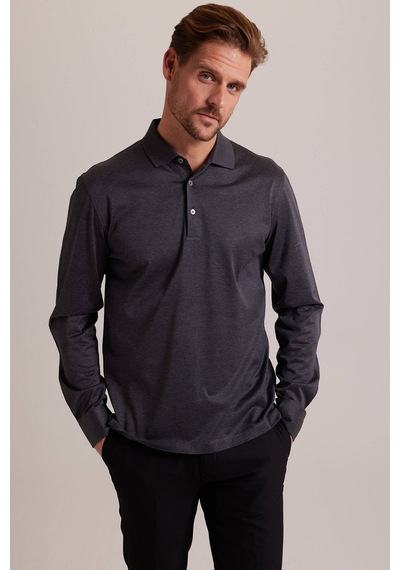 Ysf Erkek Gri Polo Yaka Sweatshirt