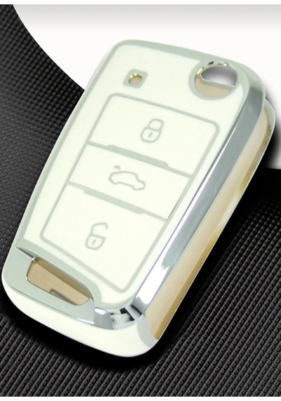Gma Keys Lüx Golf 7 Golf 7,5 Tiguan Polo T-roc T-cross Nano Anahtar Koruma Kılıfı Beyaz Gümüş Silver Renk