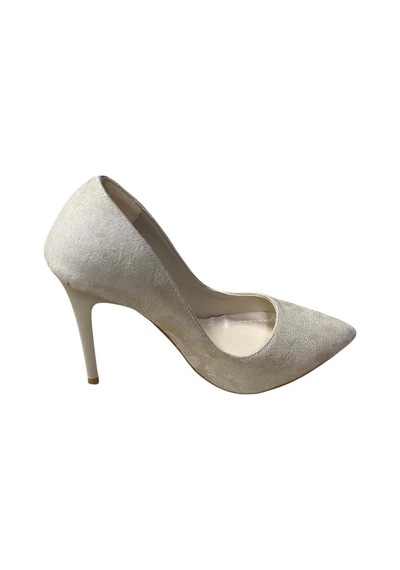 White Line Kadın Süet İnce Topuk Stiletto Krem Süet - 724169969 Krem Süet