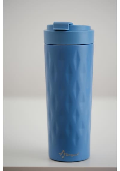 Png-1167 500ml Flip Kapak Desenli Çelik Mug 6 Saat Sıcak 12 Saat Soğuk Sızdırmaz & Bpa Free Açık Mavi
