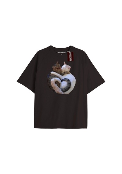 Tarzsokak Active Baskılı Oversize Kalıp Unisex T-shirt Beyaz