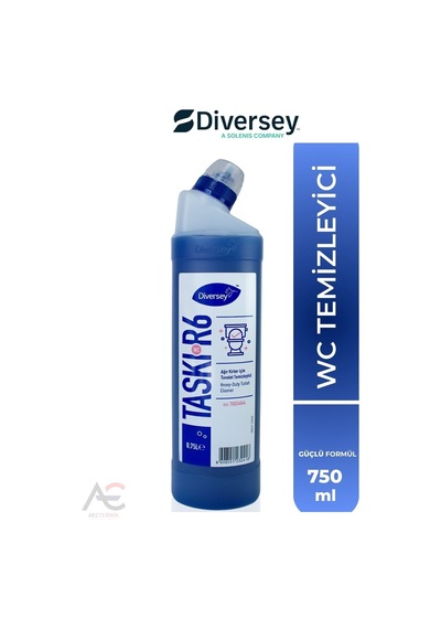 Diversey Tuvalet Temizleyici Taskı R6 Wc 750ml 6 Adet + Hassas Temizlik Süngeri 1 Adet 160gr