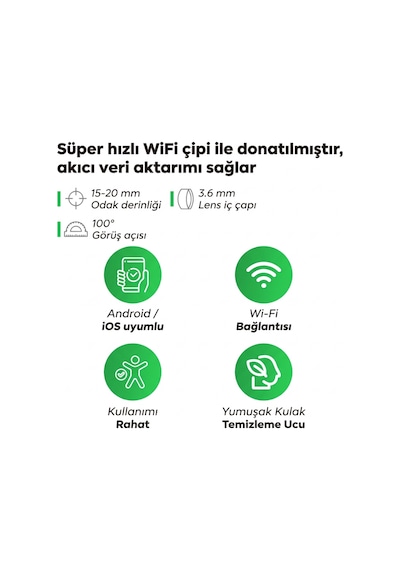 Büro Ev Ofis Personel Kulak Bakımı İçin Akıllı Kulak Temizleme Aparatı Gri