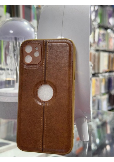 Apple Uyumlu iPhone 11 Uyumlu Suni Deri Lens Korumalı Kılıf -