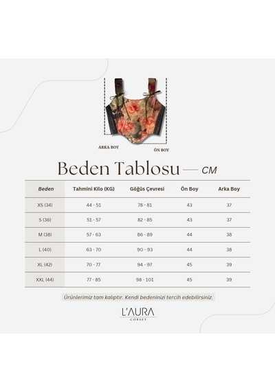 L'aura Corset Defne Bayan Korse Büstiyer Çok Renkli